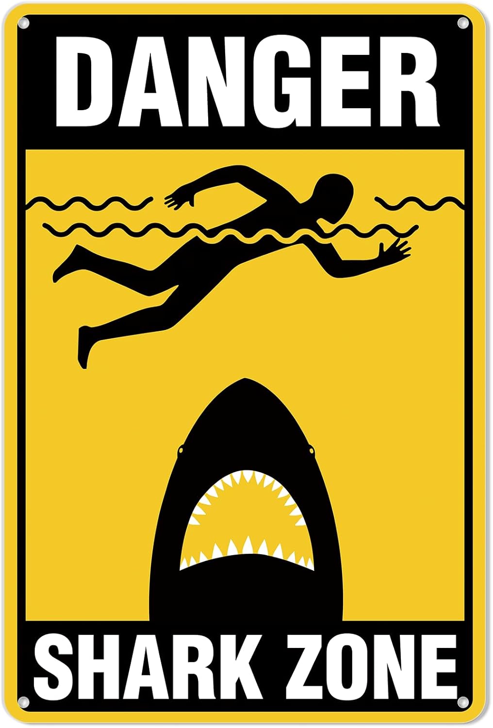 Home Bar And Coffee - Segnale in metallo vintage 'Danger Shark