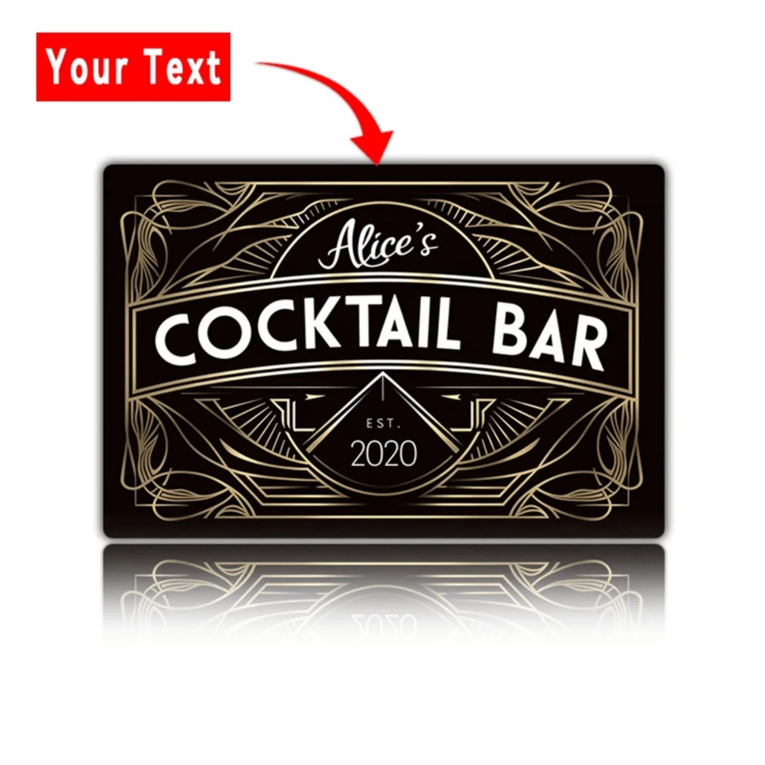Home Bar Signs - Insegna da Parete in Metallo Personalizzata