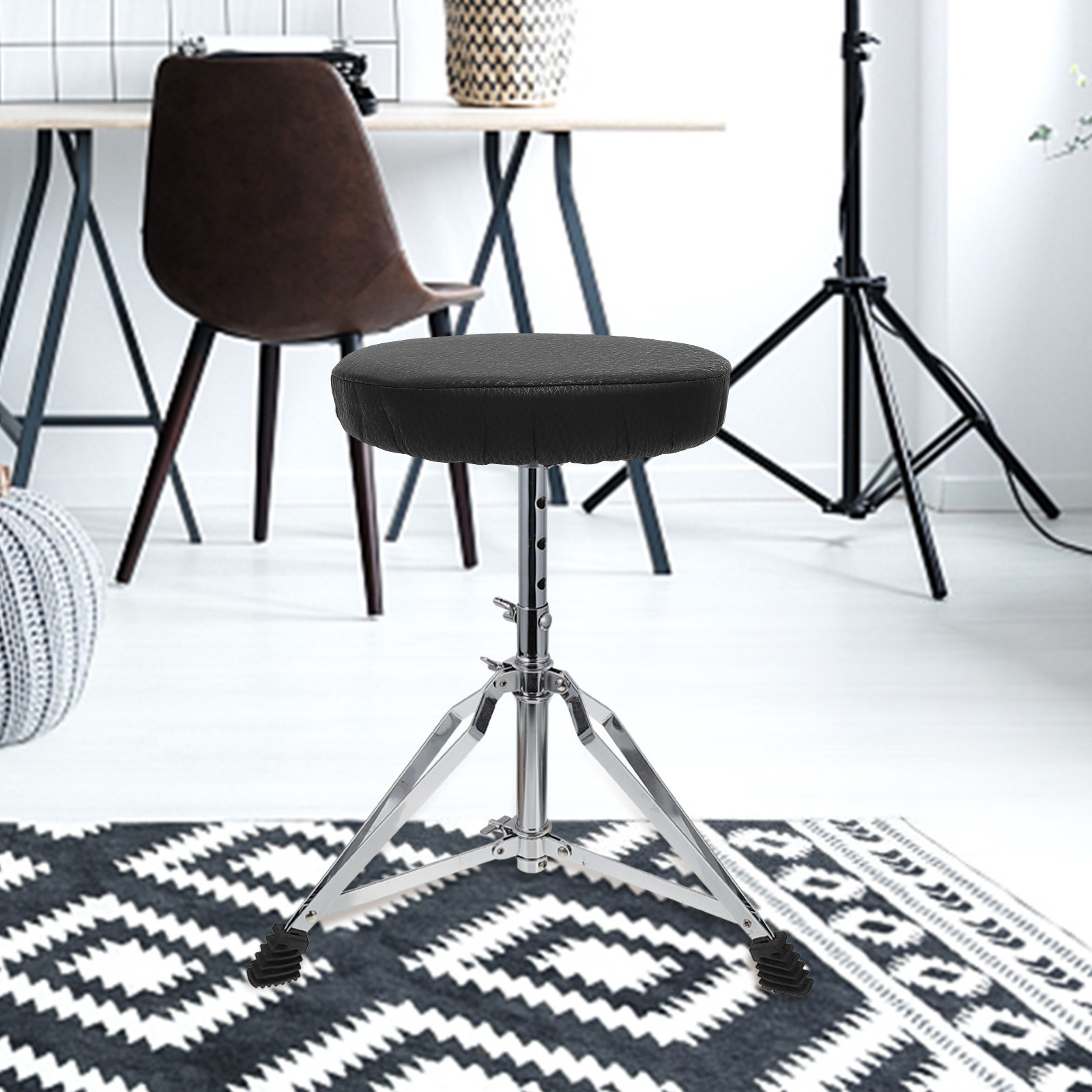 Home Bar Stools - Copertura per Sgabello Rotondo Nera Elastica,